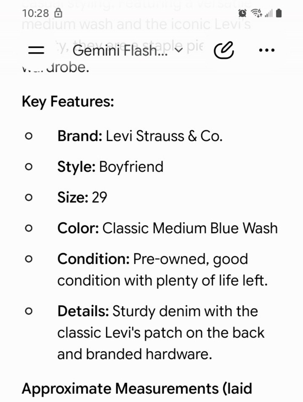Levi's Women's "Boyfriend" Cropped Jeans Classic Mid Blue , Size 29 - Picture 11 of 11